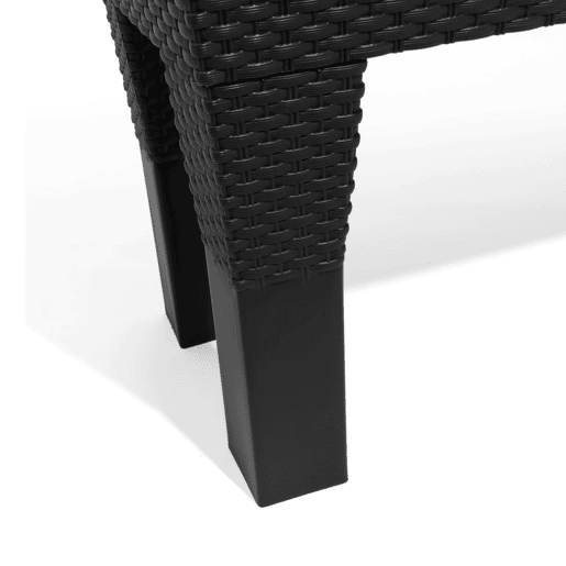Vaso alto rectangular de 30 litros com rega automática cor antracite 60 x 25 x 46 cm com pés