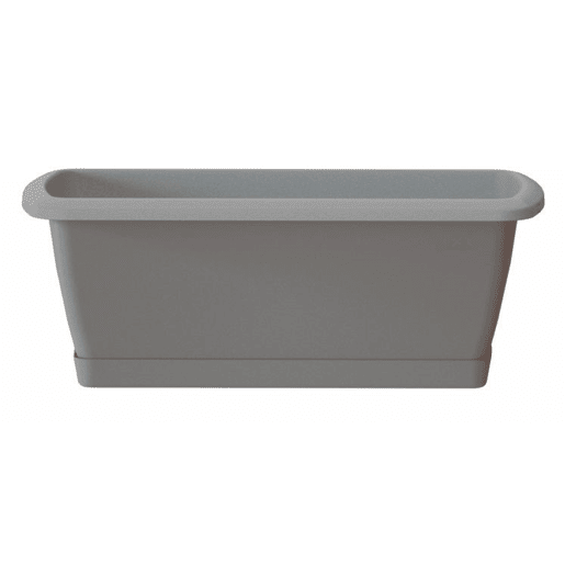 Jardinera resgate com suporte plástico em pedra cinza 49 (comprimento) x 18,4 (largura) x 14,5 (alta) cm