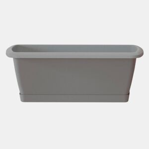 Jardinera resgate com suporte plástico em pedra cinza 49 (comprimento) x 18,4 (largura) x 14,5 (alta) cm