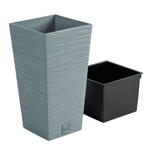Cimento macetero, com depósito, coleção FURU, 24 x 24 x 45 cm, capacidade de 7,5 L. Cimento macetero, com depósito, coleção FURU, 24 x 24 x 45 cm, capacidade de 7,5 L.
