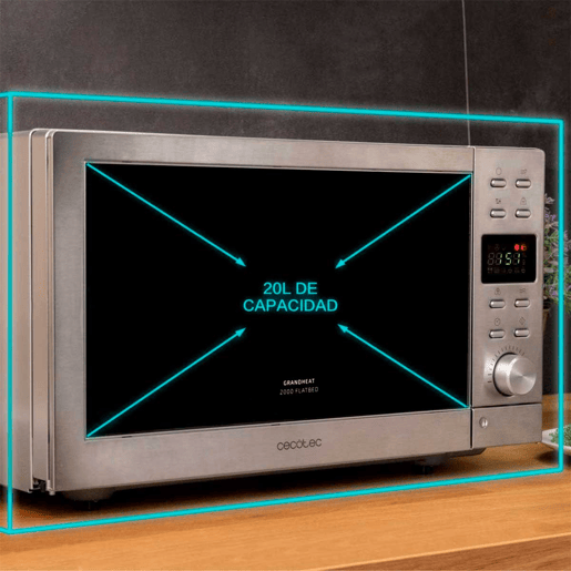 Cecotec Micro-ondas digital sem prato de 20 litros de capacidade e 700 W de potência.