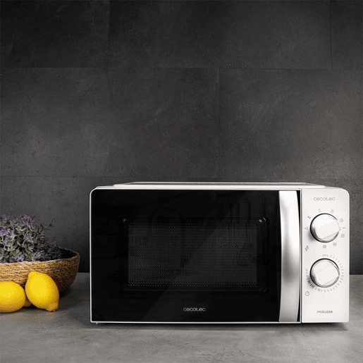 Cecotec Micro-ondas de 20 l de capacidade, função Grill, 6 níveis de potência, temporizador e seletores mecânicos. Cecotec Micro-ondas de 20 l de capacidade, função Grill, 6 níveis de potência, temporizador e seletores mecânicos.