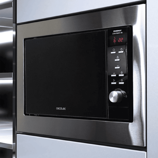 Cecotec Micro-ondas encastre digital de 23 litros de capacidade com grill, 900 W de potência e 9 funções prédefinidas.