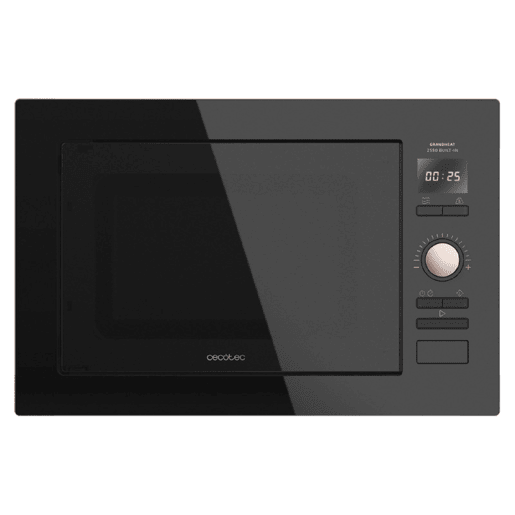 Cecotec Micro-ondas de encastrar digital de 25 litros de capacidade com grill e 900 W de potência.
