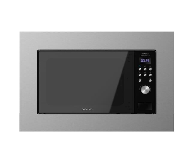 Cecotec microondas encastrable digital grandheat 2000 built-in steel black. 700w, integrable, 20l, grill