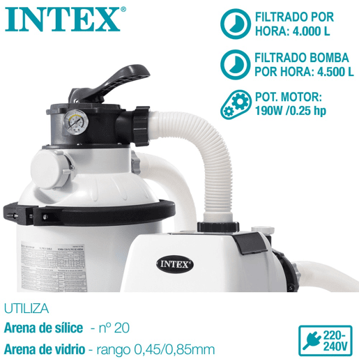 Bomba de areia INTEX krystal clear 5.700 lh 0,25 hp