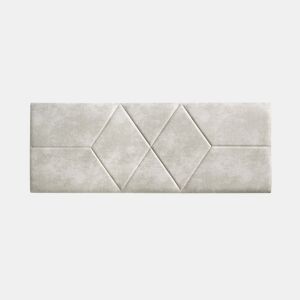 Cabeceira com padrão de 100 diamantes, tecido resistente a manchas, 112x57x5 cm, branco-creme, efeito granito