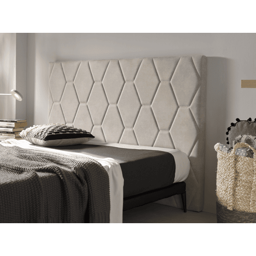 Cabeceira Agate para cama de 105 cm, tecido branco-creme, 115 x 115 x 8 cm. Matris