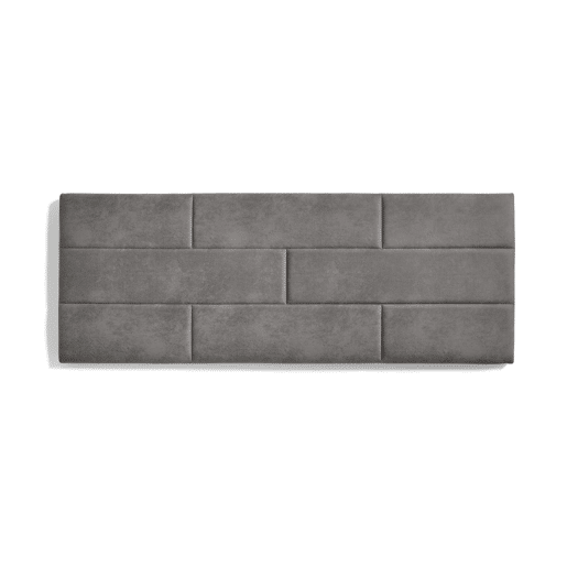 Cabeceira para cama 160 em tecido resistente a manchas com estampa de parede de tijolos, 162 x 57 x 5 cm, cinza.