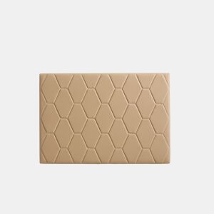 Cabeceira Agate para cama de 135 cm em couro sintético cor camelo, 154x115x8. Matris