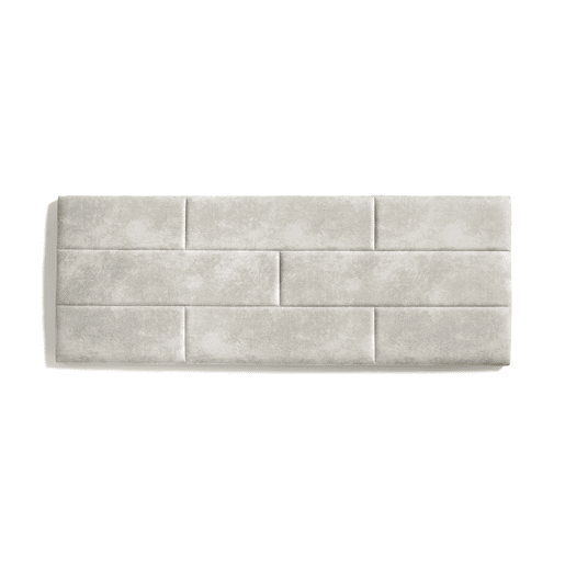 Cabeceira de tecido resistente a manchas, 100 Bricks, 112 x 57 x 5 cm, efeito granito branco-creme.