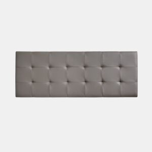 Cabeceira para cama 110, capitonê, xadrez, couro sintético, 112x57x5cm, cinza