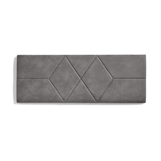 Cabeceira para cama 150 com estampa de dois diamantes, tecido resistente a manchas, 152 x 57 x 5 cm, cinza.