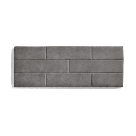 Cabeceira para cama em tecido resistente a manchas com estampa de parede de tijolos, 112 x 57 x 5 cm, cinza.