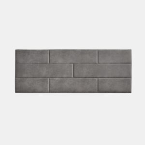 Cabeceira para cama em tecido resistente a manchas com estampa de parede de tijolos, 112 x 57 x 5 cm, cinza.