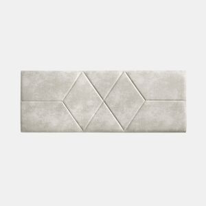 Cabeceira com padrão de 110 diamantes, tecido resistente a manchas, 112x57x5cm, branco-creme, efeito granito
