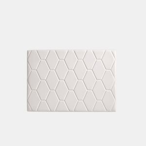 Cabeceira Agate para cama de 160 cm em couro sintético branco, 165 x 115 x 8 cm. Matris