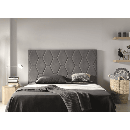 Cabeceira Agate para cama de 150cm em tecido cinza 154x115x8. Matris