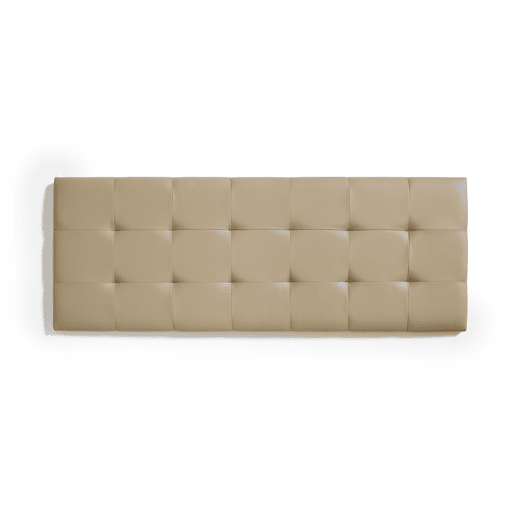 Cabeceira de cama de 110 cm em couro sintético xadrez, 112 x 57 x 5 cm, bege claro