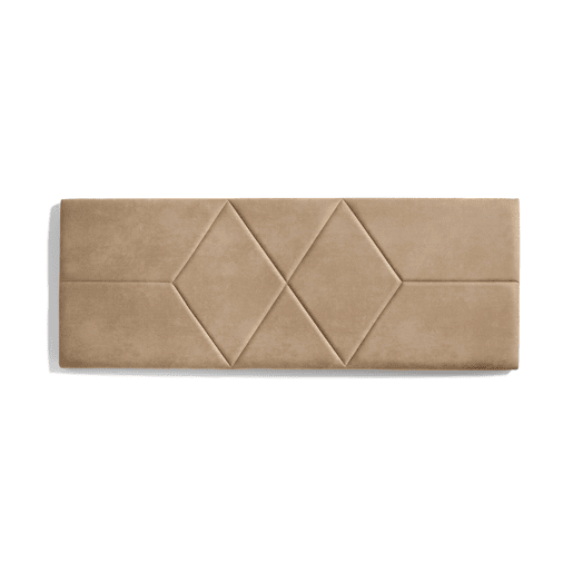 Cabeceira para cama 150 com estampa de dois diamantes, tecido resistente a manchas, 152 x 57 x 5 cm, bege claro.