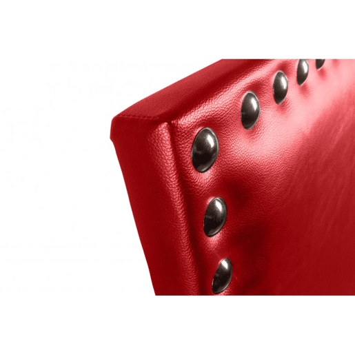 Cabeceira Lily em couro sintético vermelho 130