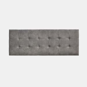 Cabeceira para cama 150, capitonê, xadrez, tecido resistente a manchas, 152x57x5cm, cinza