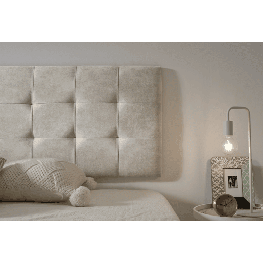 Cabeceira de cama de 160 cm com estampa xadrez, tecido resistente a manchas, 162 x 57 x 5 cm, branco-creme