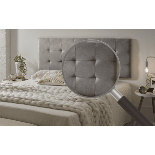 Cabeceira de cama de 120 cm com estampa xadrez, tecido resistente a manchas, 152 x 57 x 5 cm, cinza