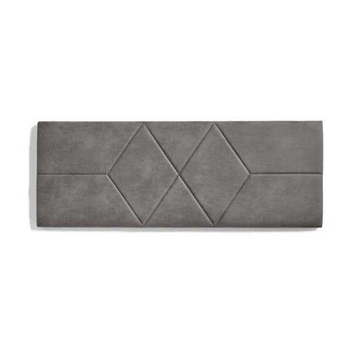 Cabeceira para cama 140 com estampa de dois diamantes, tecido resistente a manchas, 152 x 57 x 5 cm, cinza.