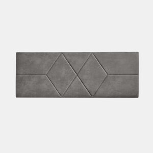 Cabeceira para cama 140 com estampa de dois diamantes, tecido resistente a manchas, 152 x 57 x 5 cm, cinza.