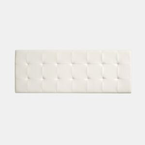 Cabeceira de cama de 160 cm com design em couro sintético xadrez capitonê, 162 x 57 x 5 cm, branca