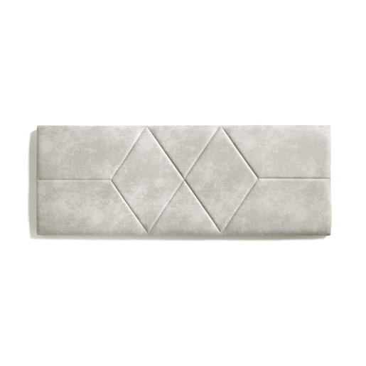 Cabeceira com padrão de 160 diamantes, tecido resistente a manchas, 162x57x5cm, branco-creme, efeito granito