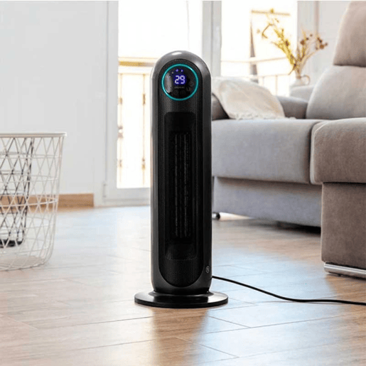Cecotec Aquecedor cerâmico com 2200 W, comando à distância, ecrã LED, seleção de temperatura, 3 modos, oscilação, temporizador e triplo sistema de segurança.