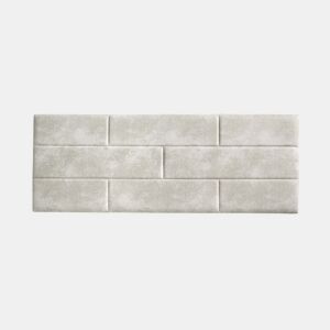 Cabeceira para cama com estampa de tijolos, tecido resistente a manchas, 152 x 57 x 5 cm, efeito granito branco.