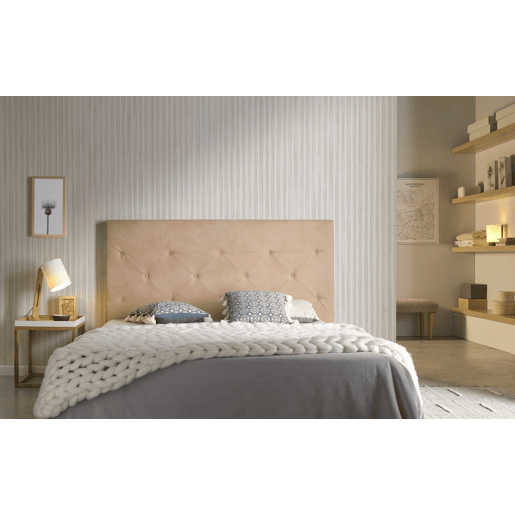 Cabeceira Sapphire para cama de 105 cm em tecido Camel, 115x115x8. Matris