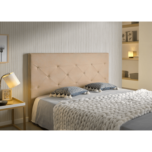 Cabeceira Sapphire para cama de 105 cm em tecido Camel, 115x115x8. Matris