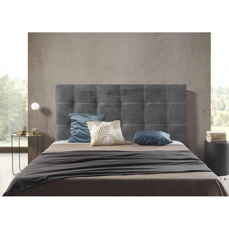 cabecero iris tela gris 145x120 cm