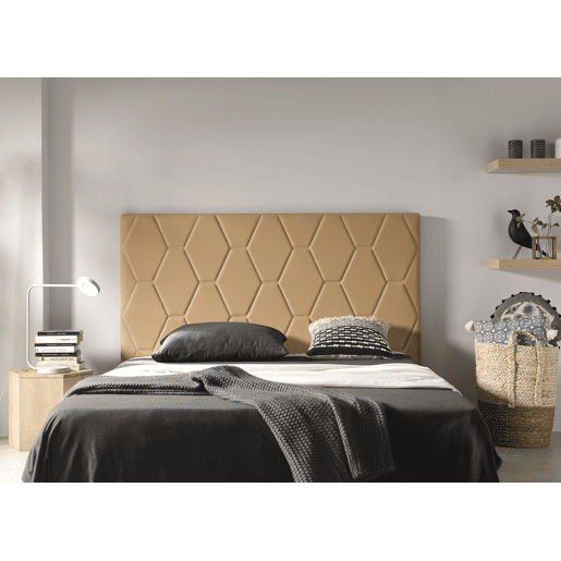 Cabeceira Agate para cama de 100cm em couro sintético cor camelo, 115x115x8. Matris Cabeceira Agate para cama de 100cm em couro sintético cor camelo, 115x115x8. Matris
