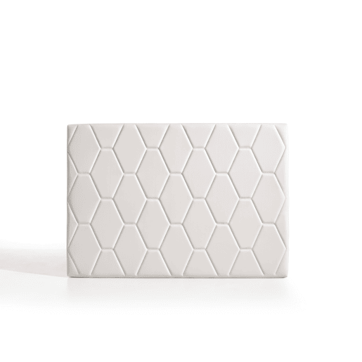 Cabeceira Agate para cama de 150 cm em couro sintético branco, 154 x 115 x 8 cm. Matris