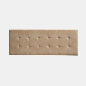 Cabeceira de cama 105 com capitonê, xadrez, tecido resistente a manchas, 112 x 57 x 5 cm, bege claro