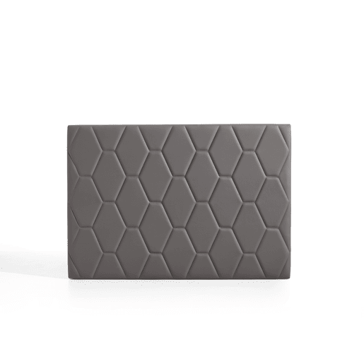 Cabeceira Agate para cama de 80cm em couro sintético cinza 115x115x8. Matris
