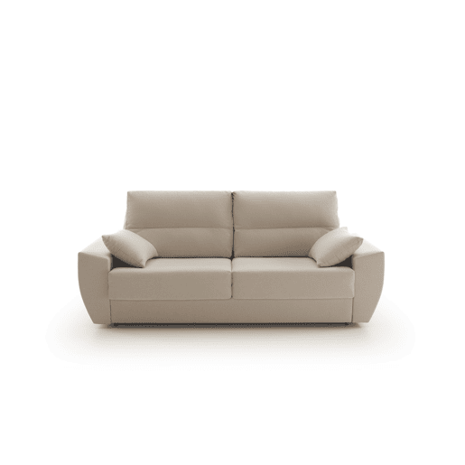 Sofá-cama italiano Monaco de 3 lugares, 200 x 96 cm, tecido bege resistente a manchas.
