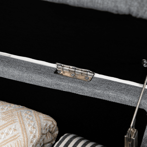 HOMCOM Banco de Armazenamento Estofado em Linho com Tampa Abatível e Pés de Aço para Dormitório Sala de Estar Entrada Carga Máxima 150kg 101x38,5x44,5 cm Cinza