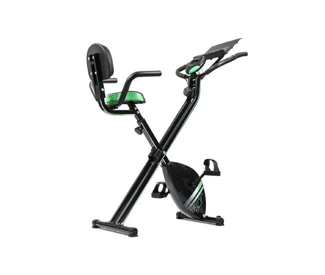 Cecotec bicicleta estática plegable con volante de inercia de 2,5 kg x-bike pro. sistema silence fit, respaldo