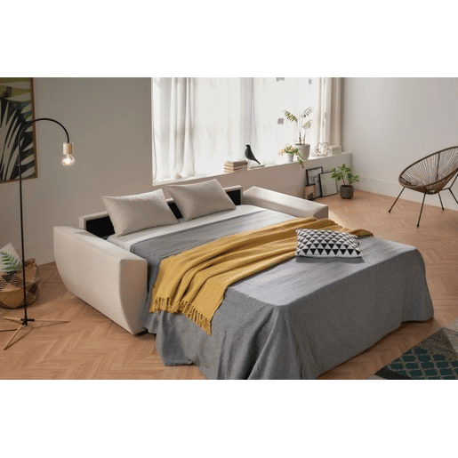 Sofá-cama italiano Monaco, 3 lugares, 200x96cm, tecido resistente a manchas, cinza