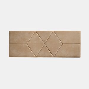 Cabeceira para cama 160 com estampa de dois diamantes, tecido resistente a manchas, 162 x 57 x 5 cm, bege claro.