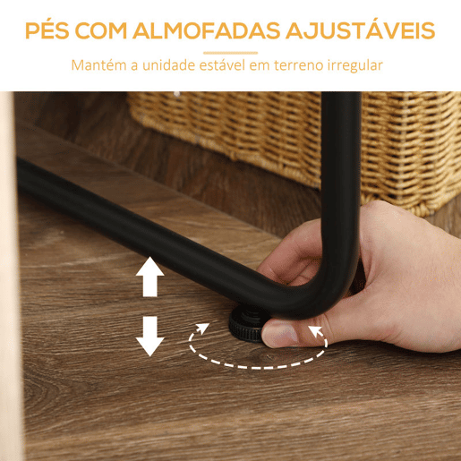 HOMCOM Suporte para Cabides Charriot de Madeira com 4 Prateleiras de Armazenamento e Barra de Pendurar para Dormitório Sala de Estar Entrada Estilo Industrial 101x39x160cm Café e Preto