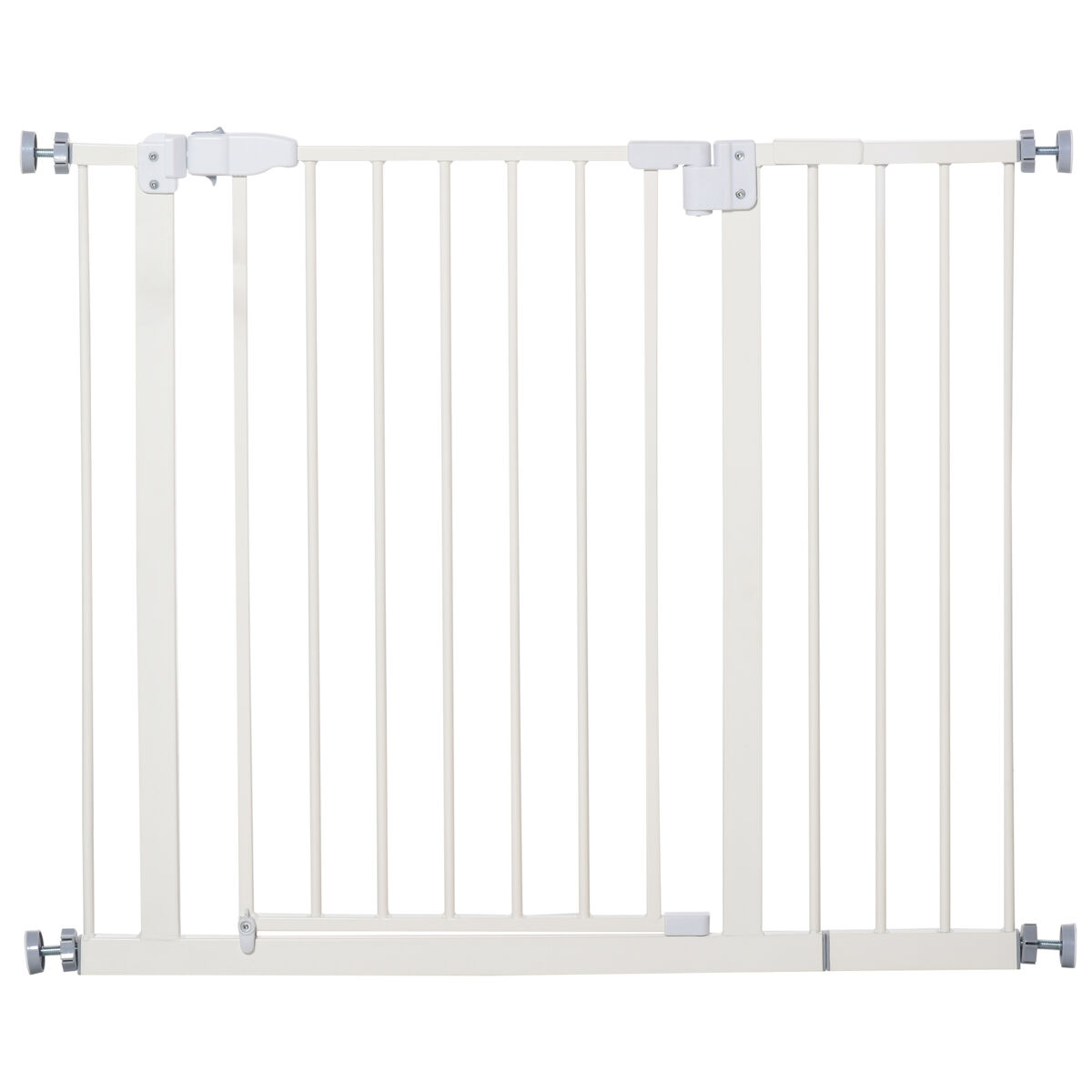 Barrera de seguridad PawHut con cierre automático blanco 76,2x74 cm