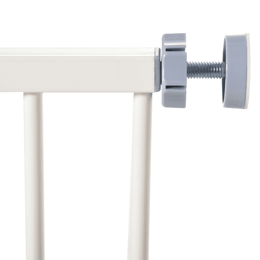 PawHut Barreira de Segurança Metálica de Portas e Escadas para Animais de Estimação Cães com Extensão de 17,5 cm Sistema de Fechamento Automático 74-97,5x76,2 cm Branco