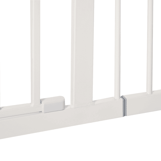 PawHut Barreira de Segurança Metálica de Portas e Escadas para Animais de Estimação Cães com Extensão de 17,5 cm Sistema de Fechamento Automático 74-97,5x76,2 cm Branco